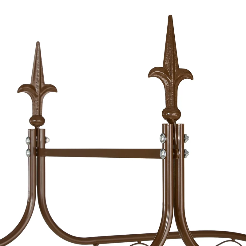 Arche de jardin design romantique support plantes 200 x 100 x 30 cm en acier marron 13_0016824