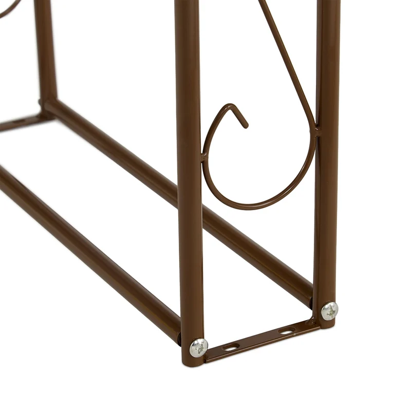 Arche de jardin design romantique support plantes 200 x 100 x 30 cm en acier marron 13_0016824