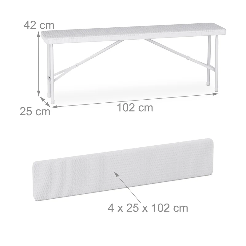 Lot de 1 table pliante et 2 bancs pour jardin extérieur 73 x 120 x 61 cm design rustique en acier noir 13_0015820