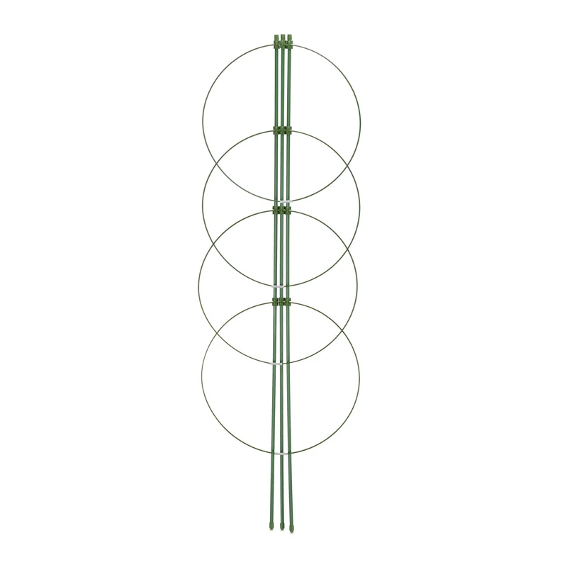 Lot de 6 tuteurs à tomates support pour plantes grimpantes jardin taille ajustable en métal vert 13_0013147