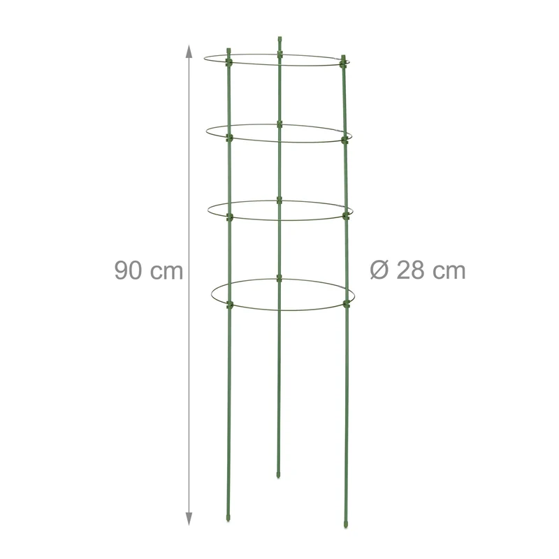 Lot de 6 tuteurs à tomates support pour plantes grimpantes jardin taille ajustable en métal vert 13_0013147