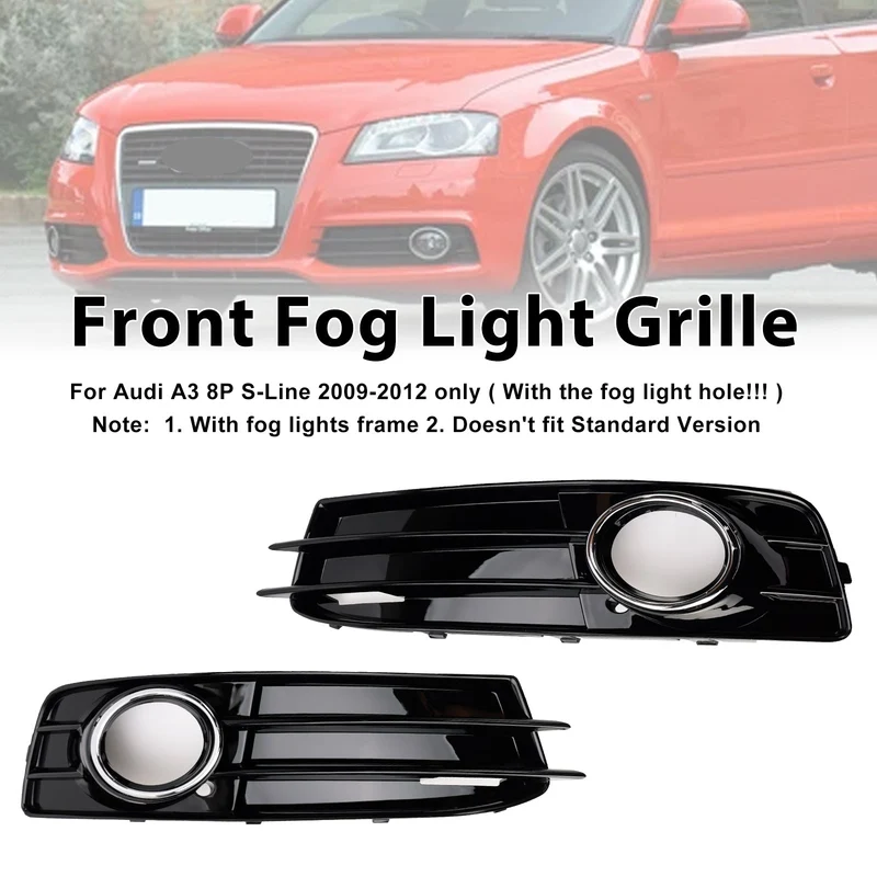 Grille Pare-Choc Avant Inférieure Audi A3 S-Line 2009 2012 Noir
