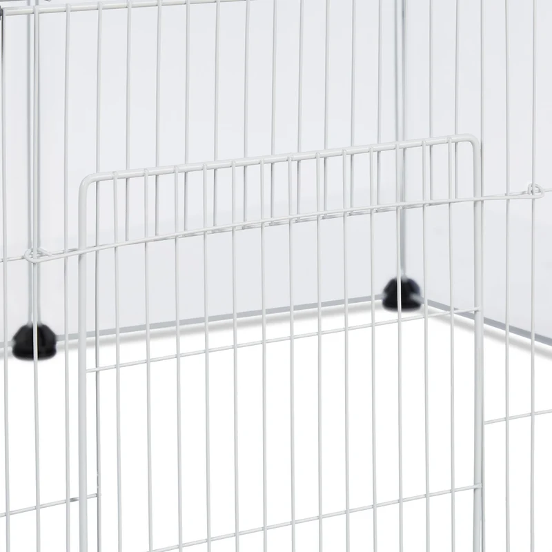 Enclos pour petits animaux extensible assemblage facile jardin 120 x 120 x 60 cm en fer gris 13_0011232