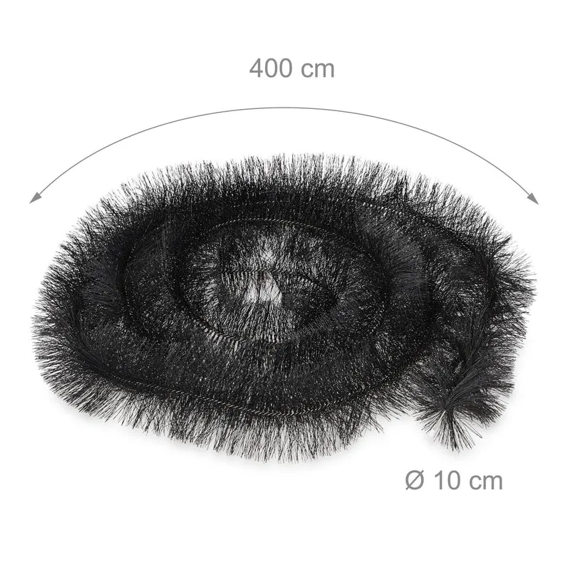 Brosse de gouttière hérisson 10 cm empêche obstructions nettoyage facile avec poils en plastique noir 13_0011873