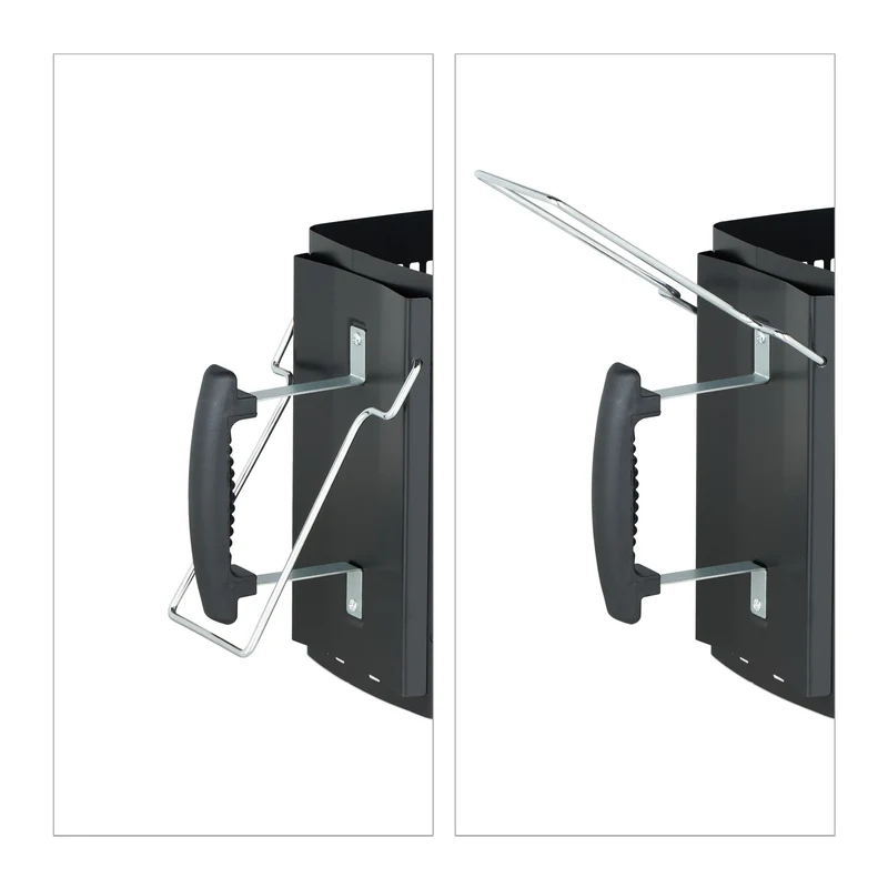 Cheminée d'allumage pratique pour barbecue 30 x 30 x 20 cm en métal noir 13_0012047