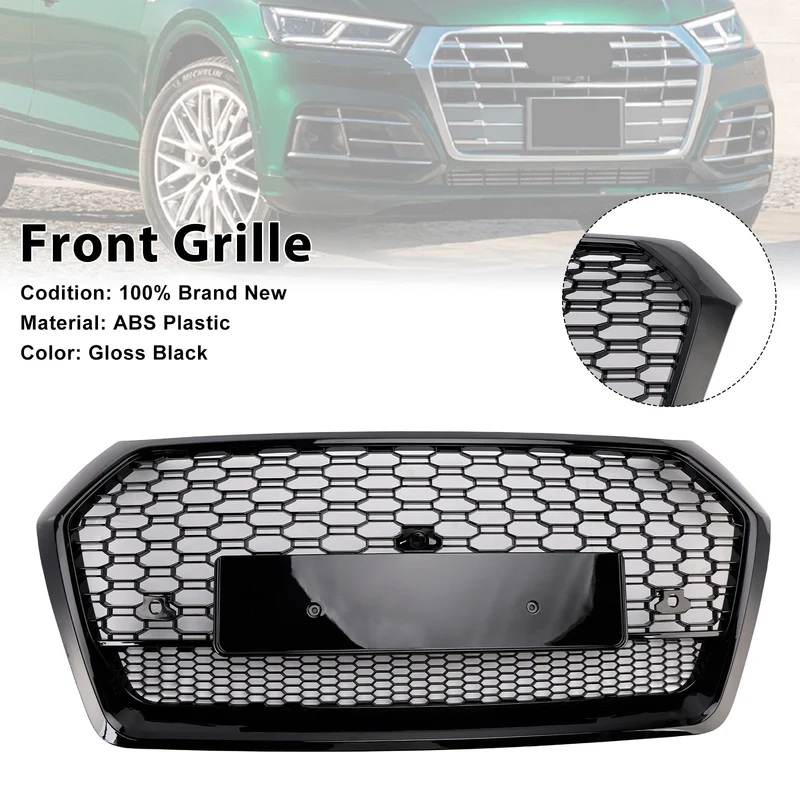 Calandre Nid d'Abeille Style RSQ5 Audi Q5 SQ5 2018-2020 Noir