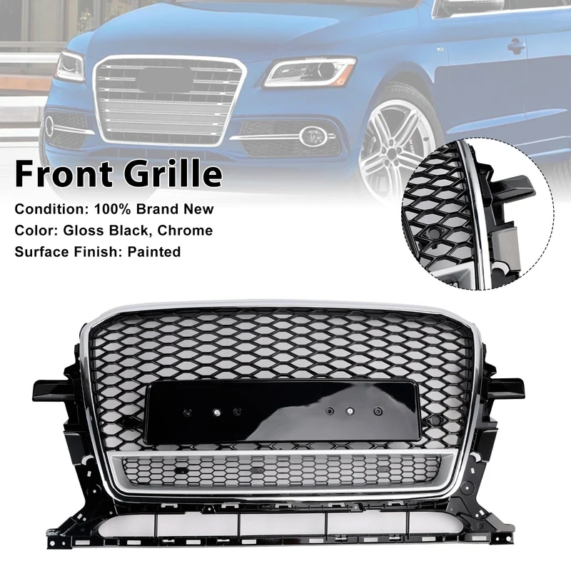Grille Pare-Chocs Nid d'Abeille Chrome Noir Audi Q5 2013-2017
