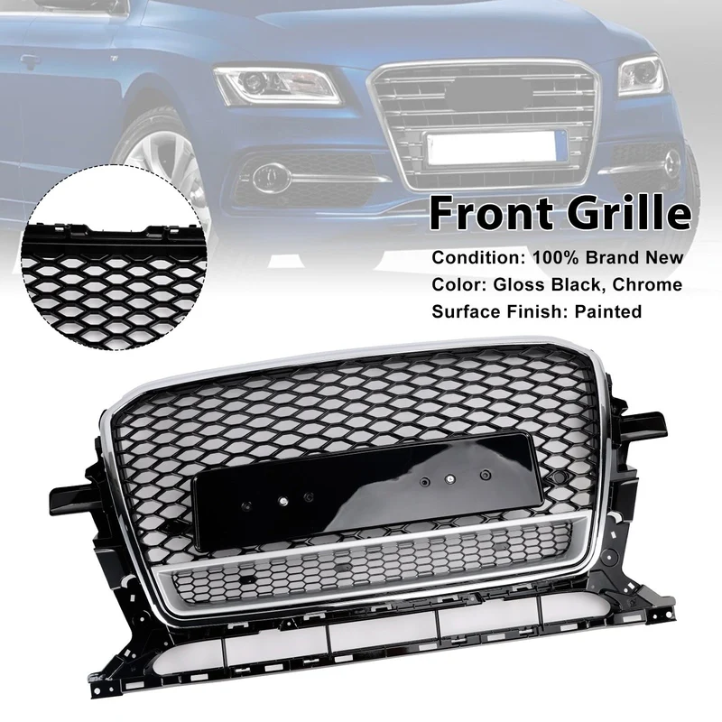 Grille Pare-Chocs Nid d'Abeille Chrome Noir Audi Q5 2013-2017