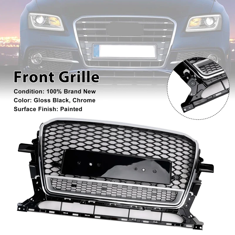 Grille Pare-Chocs Nid d'Abeille Chrome Noir Audi Q5 2013-2017