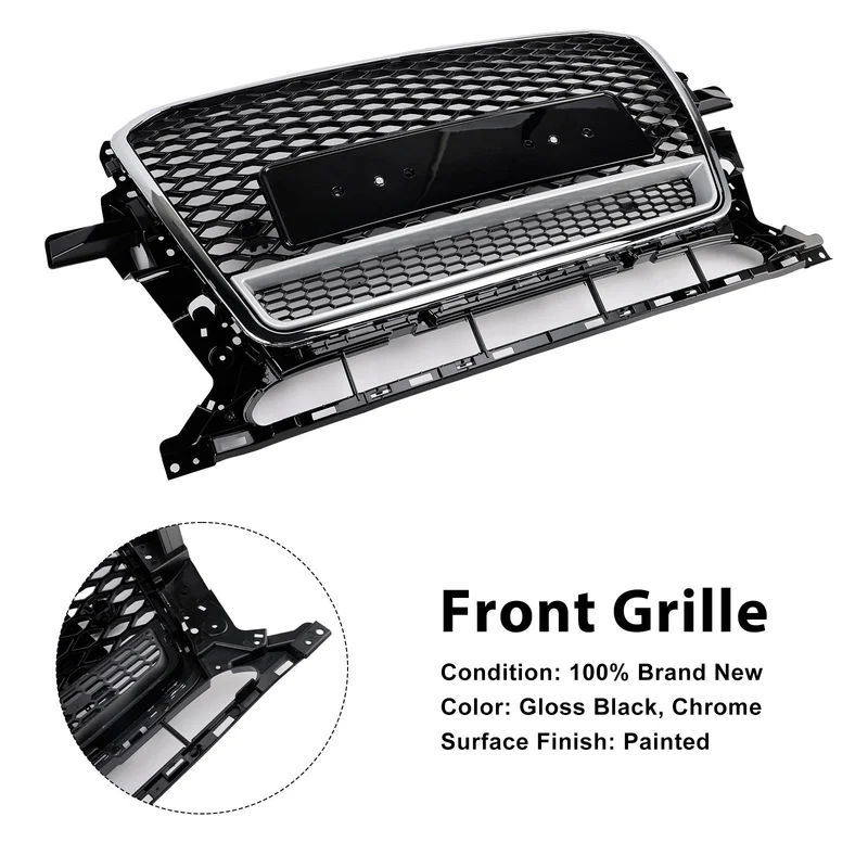 Grille Pare-Chocs Nid d'Abeille Chrome Noir Audi Q5 2013-2017