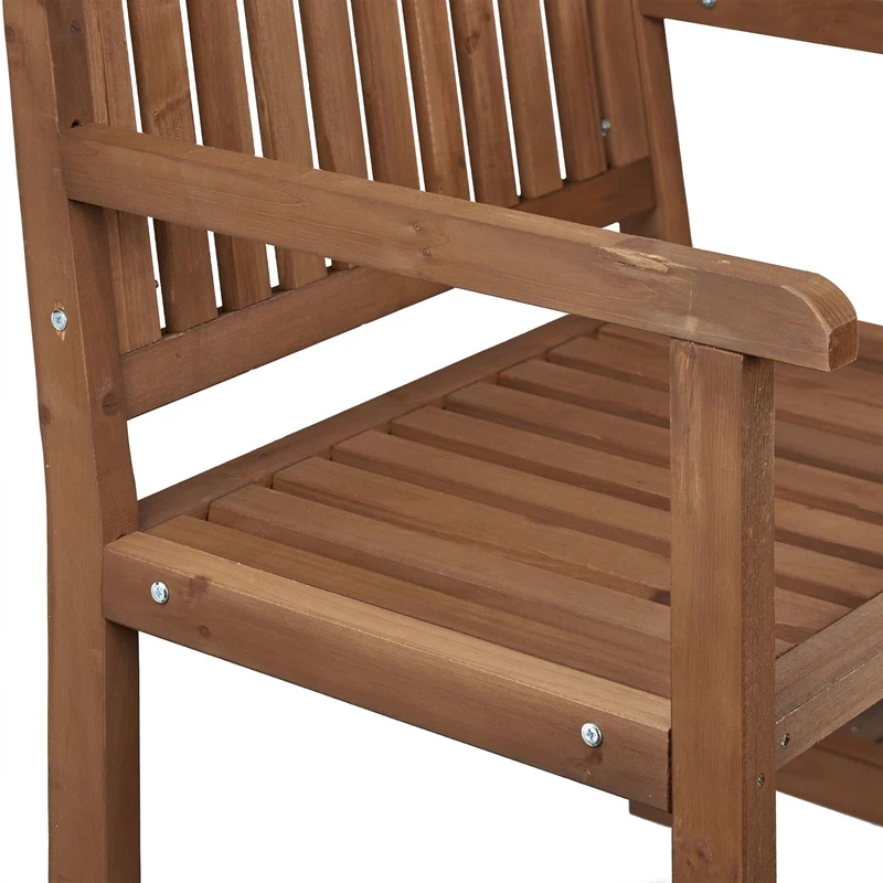 Banc de jardin décoratif et confortable pour 2 personnes 150 x 50 x 80 cm en bois de sapin marron 13_0011306