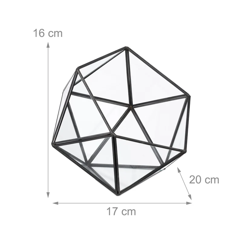 Terrarium original compact intérieur 16 x 17 x 20 cm circulation air optimale style moderne en verre transparent 13_0017391