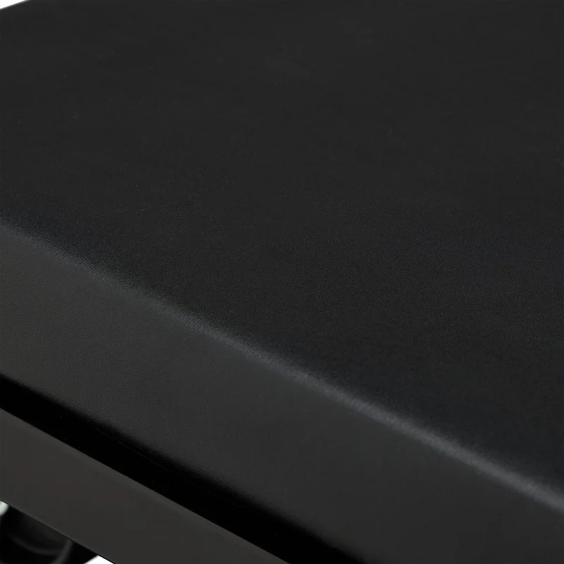 Tabouret d'atelier pliable 90 x 40 x 30 cm assise ergonomique polyvalente garage en acier noir 13_0015878