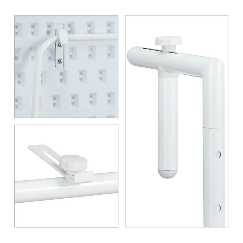 Table de balcon rabattable suspendue pratique 60 x 40 x 5 cm en plastique aspect bois blanc 13_0010539