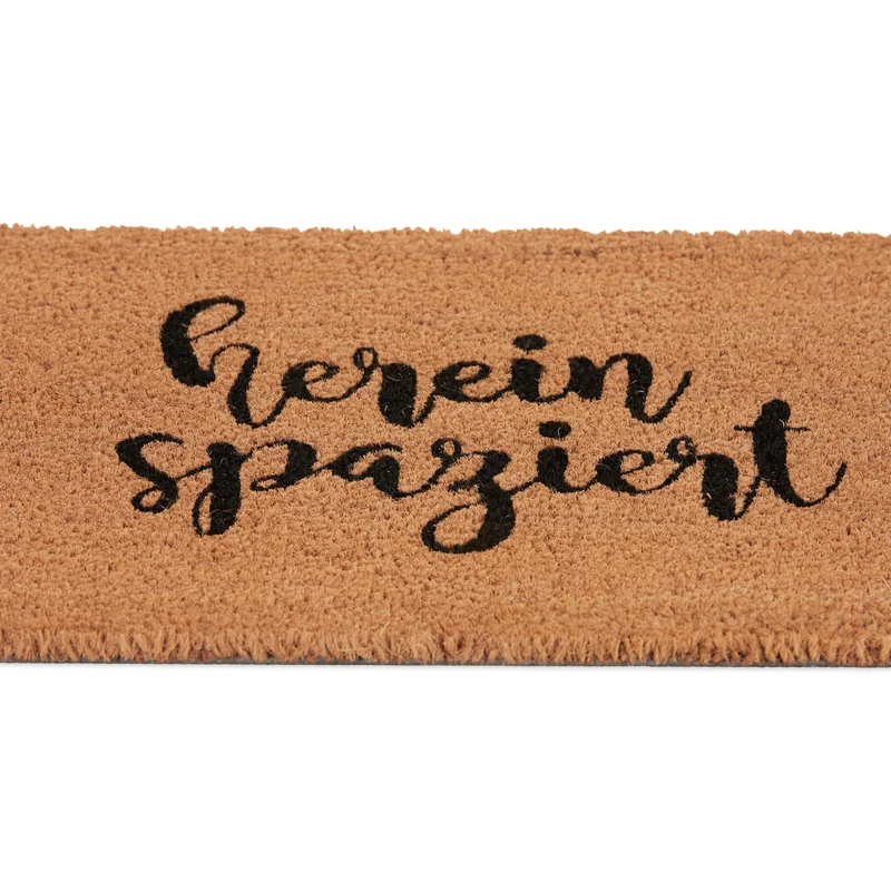 Paillasson décoratif extérieur intérieur antidérapant 60 x 40 cm ambiance cosy en fibre de coco marron 13_0015616
