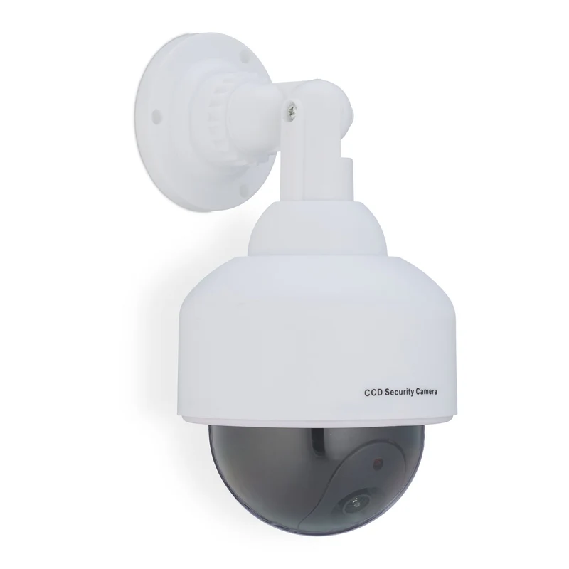 Fausse caméra de surveillance design réaliste sécurité intérieure extérieur 23,5 x 12,5 x 14 cm en plastique blanc 13_0012463