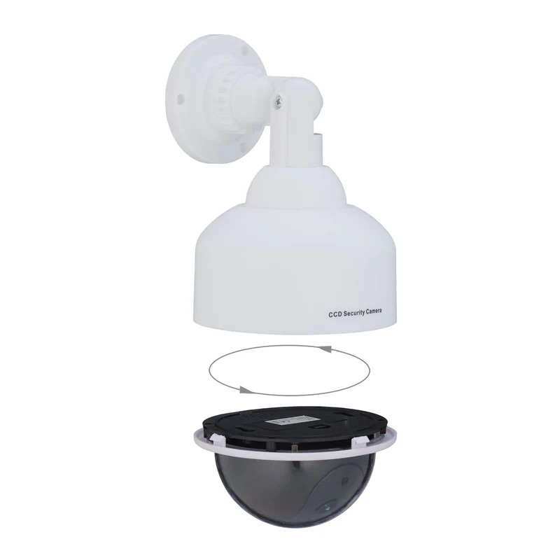 Fausse caméra de surveillance design réaliste sécurité intérieure extérieur 23,5 x 12,5 x 14 cm en plastique blanc 13_0012463