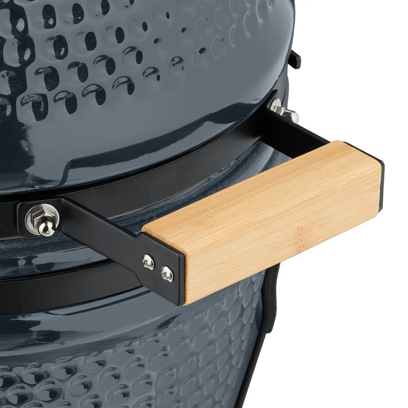 Gril barbecue Kamado polyvalent cuisson précise 56,5 x 43 x 46 cm en céramique noir 13_0016748