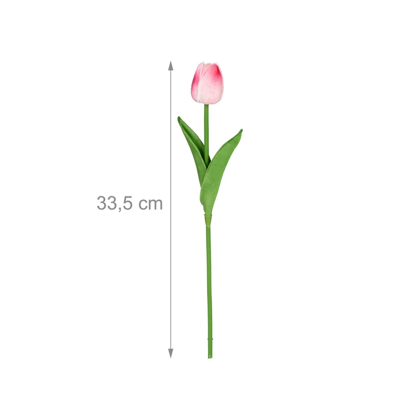Lot de 24 tulipes artificielles décoratives pour salon chambre 33,5 cm style épuré en plastique blanc 13_0016310