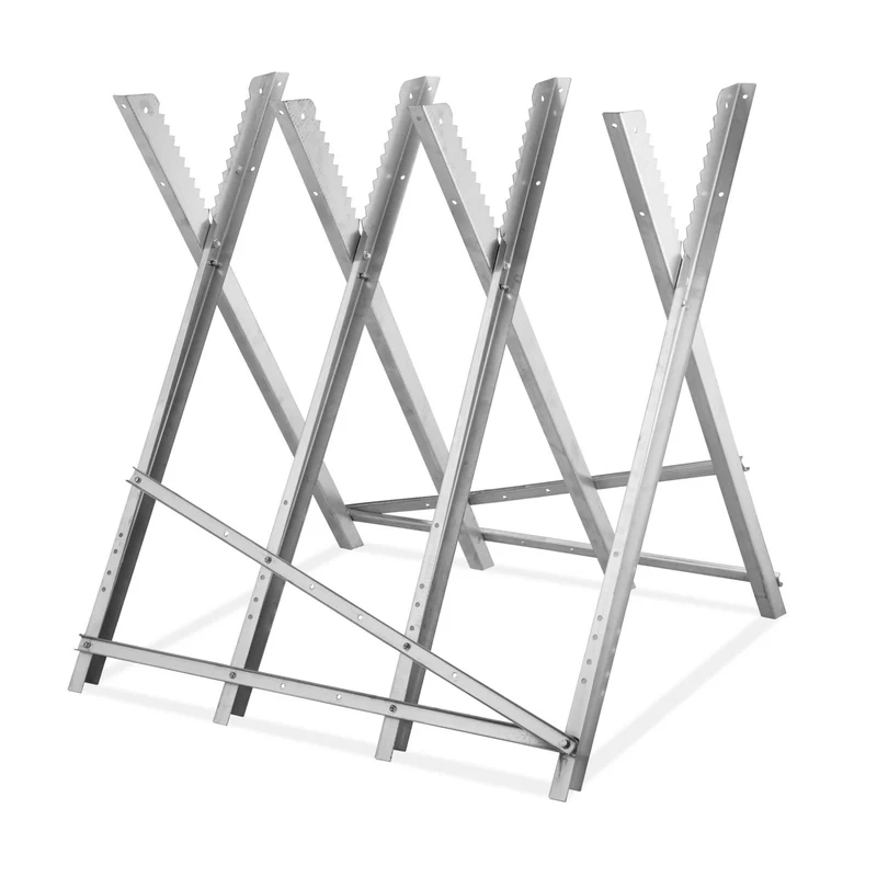 Chevalet de tronçonnage pliable pour bois environnement extérieur 60 x 70 x 100 cm en acier galvanisé 13_0016118