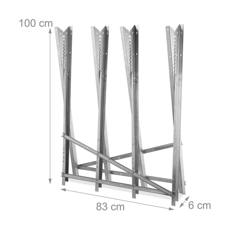 Chevalet de tronçonnage pliable pour bois environnement extérieur 60 x 70 x 100 cm en acier galvanisé 13_0016118