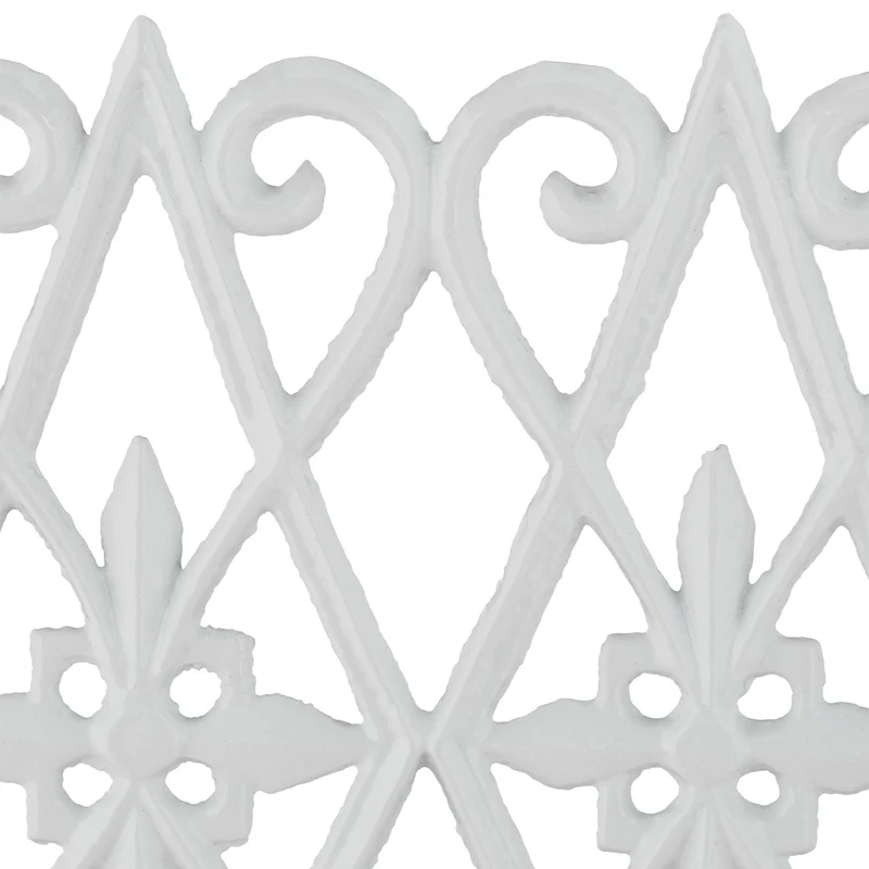 Lot de 2 clôtures de jardin décoratives 22 x 35 cm en fonte blanc 13_0011995