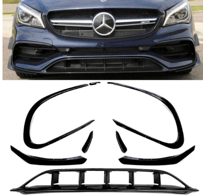 Rajout Pare Choc Avant Mercedes CLA C117 Facelift Noir Brillant