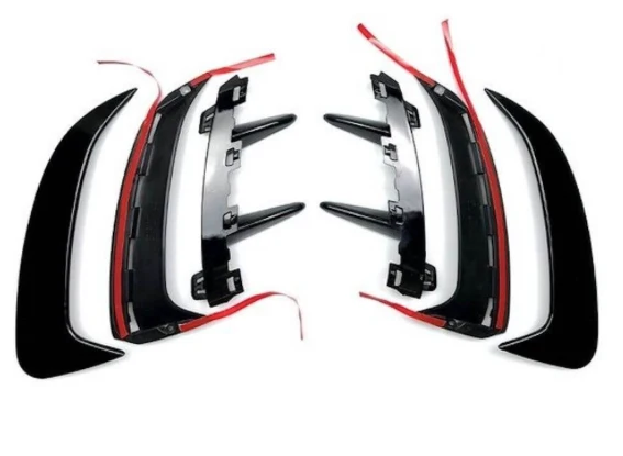 2x Rajouts Pare Chocs Arrière Noir Brillant Mercedes Classe A W177 (18+)