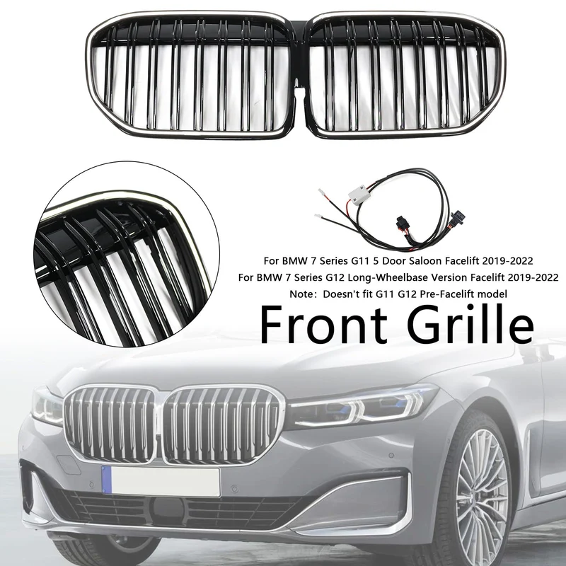 Grille BMW Série 7 G11 G12 Noir Brillant 2019-2022 v2