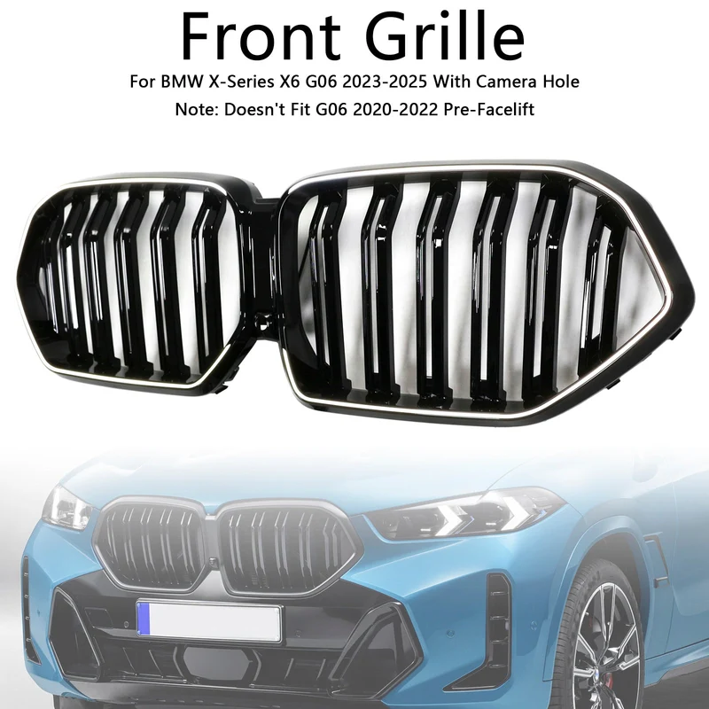 Grille BMW X6 G06 M60i Double Lamelles Noir 2023-2025