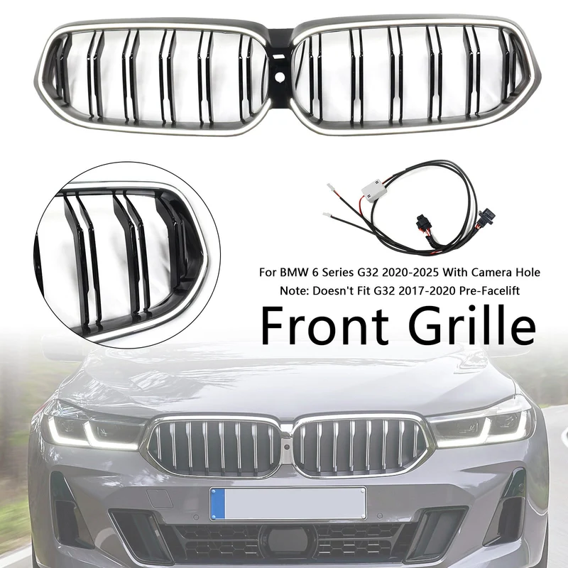 Calandre BMW Série 6 G32 Double Lamelles Noir 2020-2025