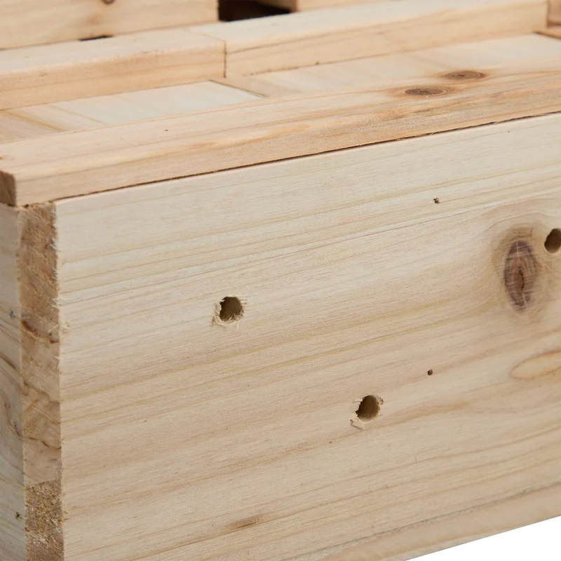 Nichoir d'extérieur 22 x 43,5 x 15 cm 3 chambres pratique en bois naturel 13_0015940