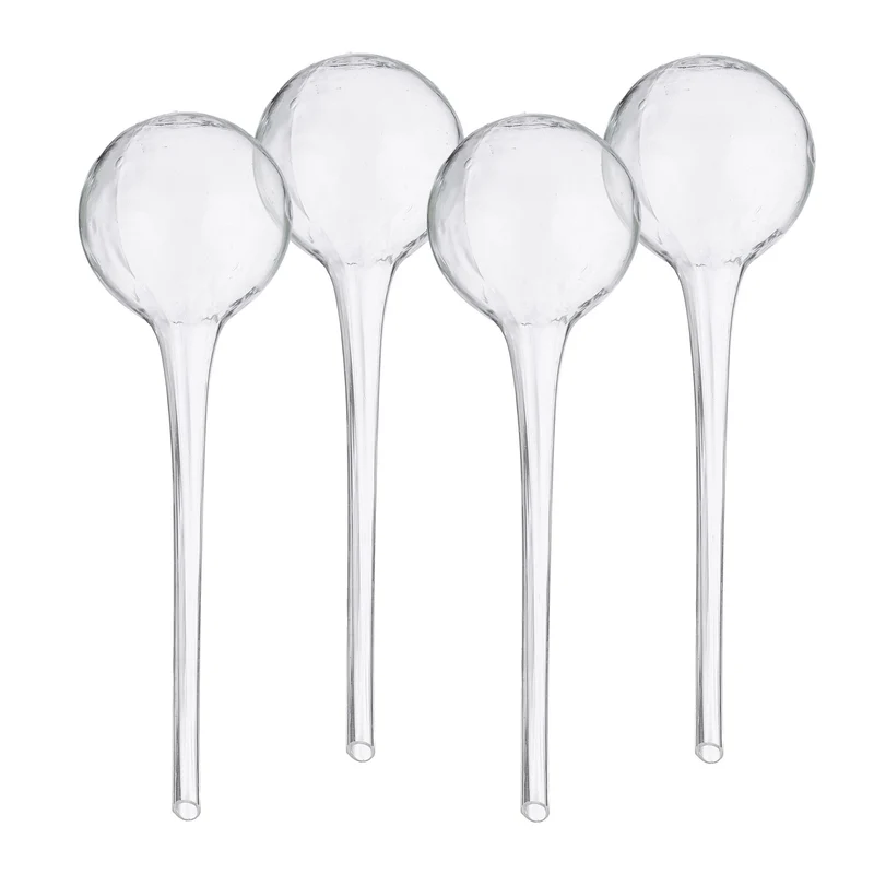 Lot de 4 cônes d'arrosage automatique pour plantes d'intérieur extérieur 30 x 9 cm en verre transparent 13_0015364