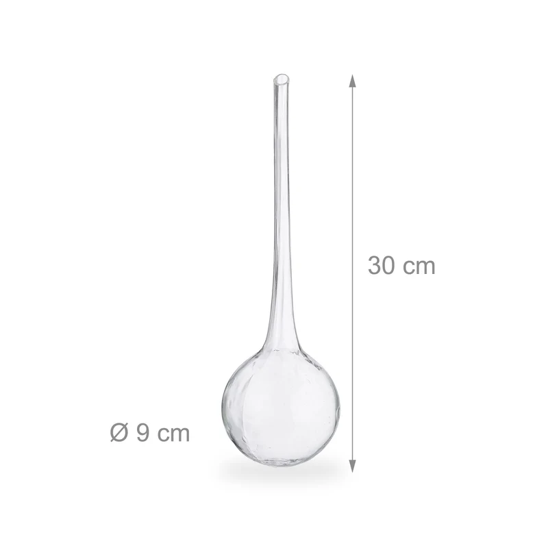 Lot de 4 cônes d'arrosage automatique pour plantes d'intérieur extérieur 30 x 9 cm en verre transparent 13_0015364
