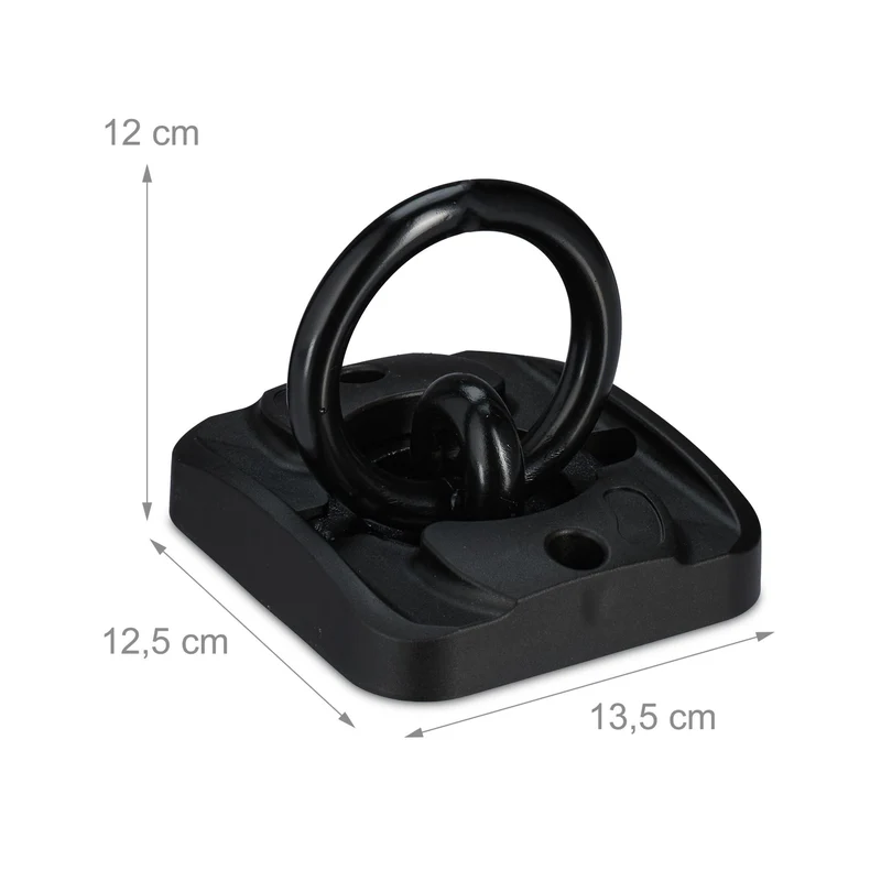 Ancre de sécurité murale et au sol pour vélo et moto montage facile 12 x 12 x 5 cm en acier noir 13_0016929