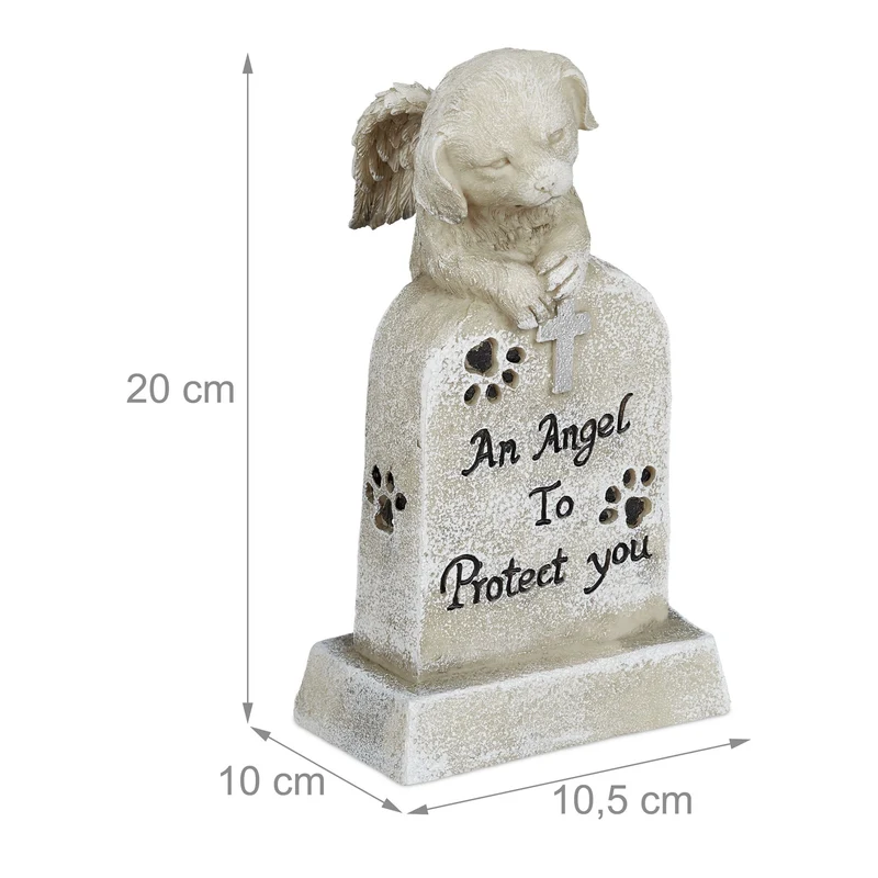 Décoration pour la tombe d'animal de compagnie jardin cimetière à la mémoire de votre compagnon 30 x 20 x 15 cm en résine blanche 13_0010582