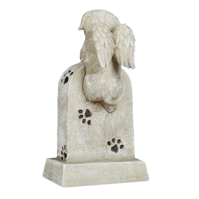 Décoration pour la tombe d'animal de compagnie jardin cimetière à la mémoire de votre compagnon 30 x 20 x 15 cm en résine blanche 13_0010582