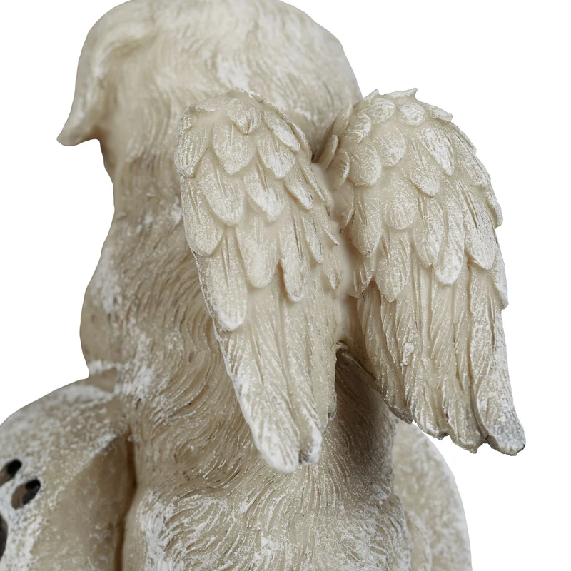 Décoration pour la tombe d'animal de compagnie jardin cimetière à la mémoire de votre compagnon 30 x 20 x 15 cm en résine blanche 13_0010582