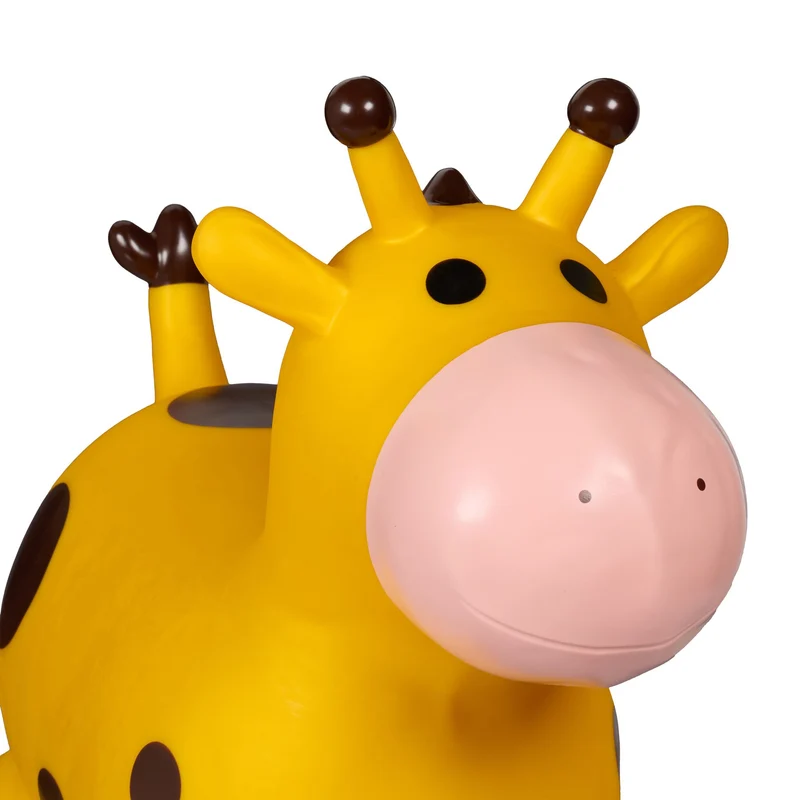 Jouet sauteur en forme de girafe intérieur extérieur 65 x 60 x 90 cm améliore équilibre coordination en PVC jaune 13_0016294