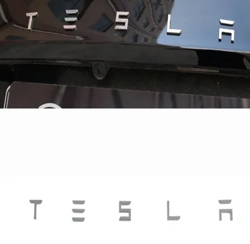 Emblème Capot Tesla ABS Noir ou Argent 48.7cm