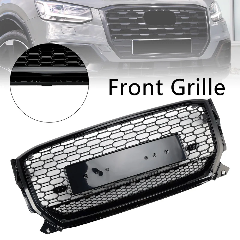 Calandre Nid d'Abeille Noir Brillant Audi Q2 2016-2020 Pré-lifting