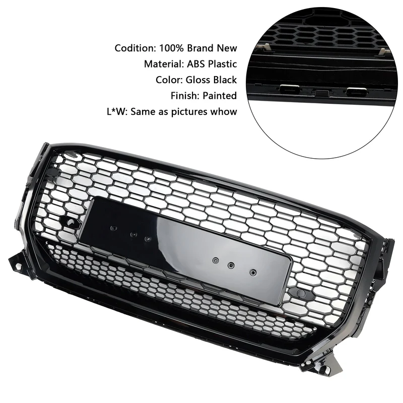 Calandre Nid d'Abeille Noir Brillant Audi Q2 2016-2020 Pré-lifting