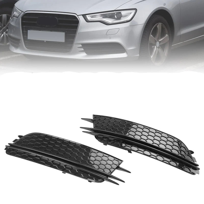 Parement Avant Bas Grille Foglight Noir Audi A6 C7 Pré-Facelift