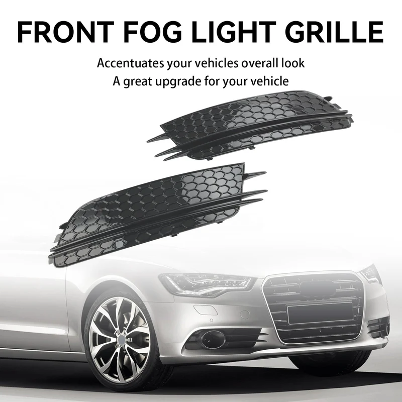 Parement Avant Bas Grille Foglight Noir Audi A6 C7 Pré-Facelift