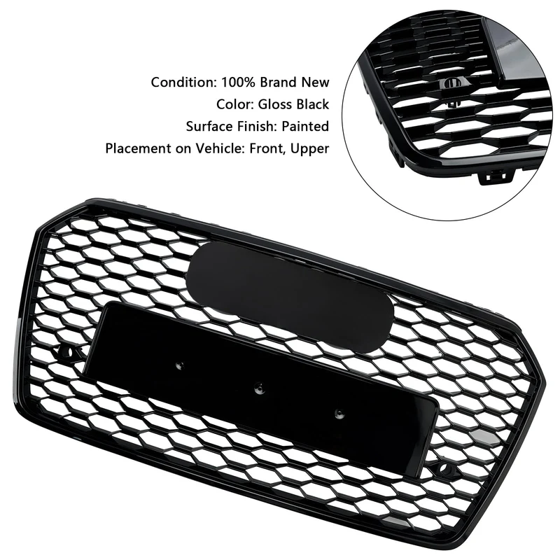 Grille RS7 Audi A7 S7 C7 Nid d'Abeille Noir