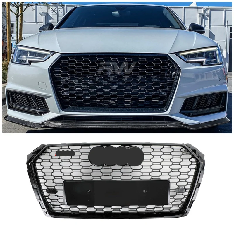 Grille Nid d'Abeille RS4 Audi A4 S4 B9 2017-2019 Noir
