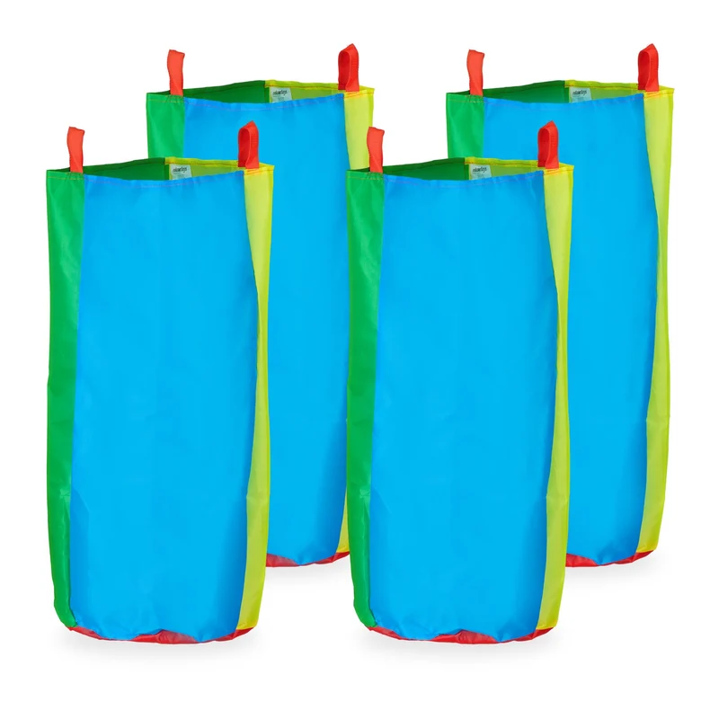 Lot de 4 sacs de saut pour enfants pratique extérieur 50 x 25 cm ambiance festive en polyester multicolore 13_0016128