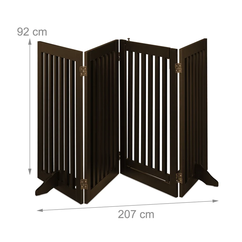 Barrière de sécurité réglable moderne intérieur 92 x 74 cm protection animaux porte pratique en métal gris 13_0011433