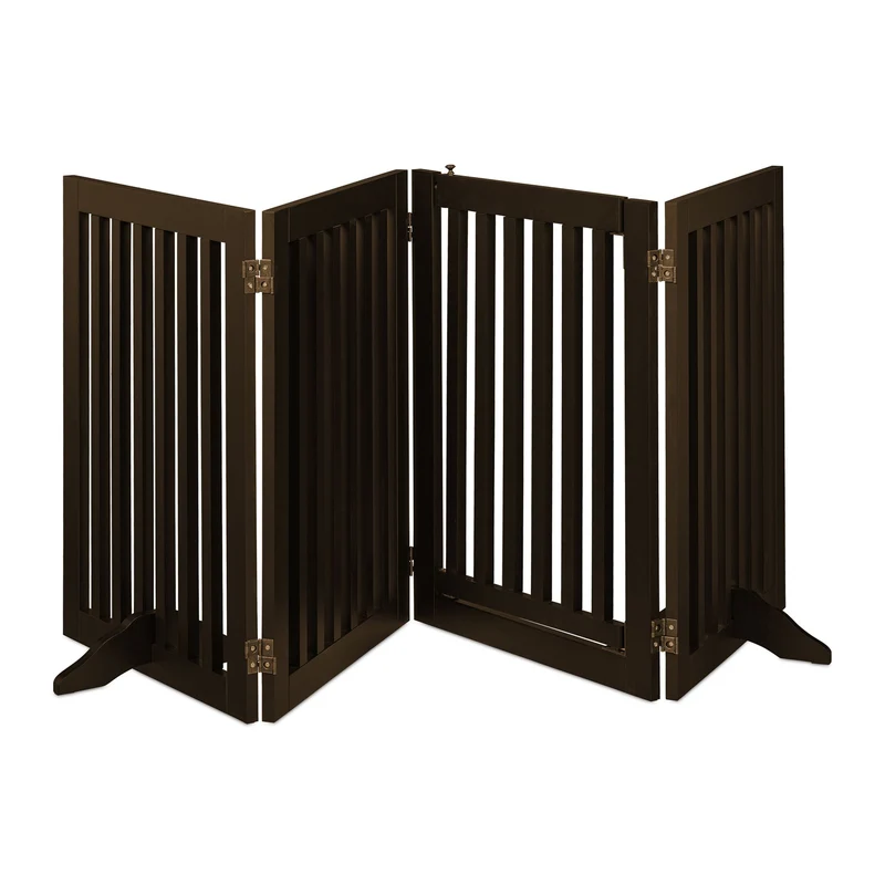 Barrière de sécurité réglable moderne intérieur 92 x 74 cm protection animaux porte pratique en métal gris 13_0011433