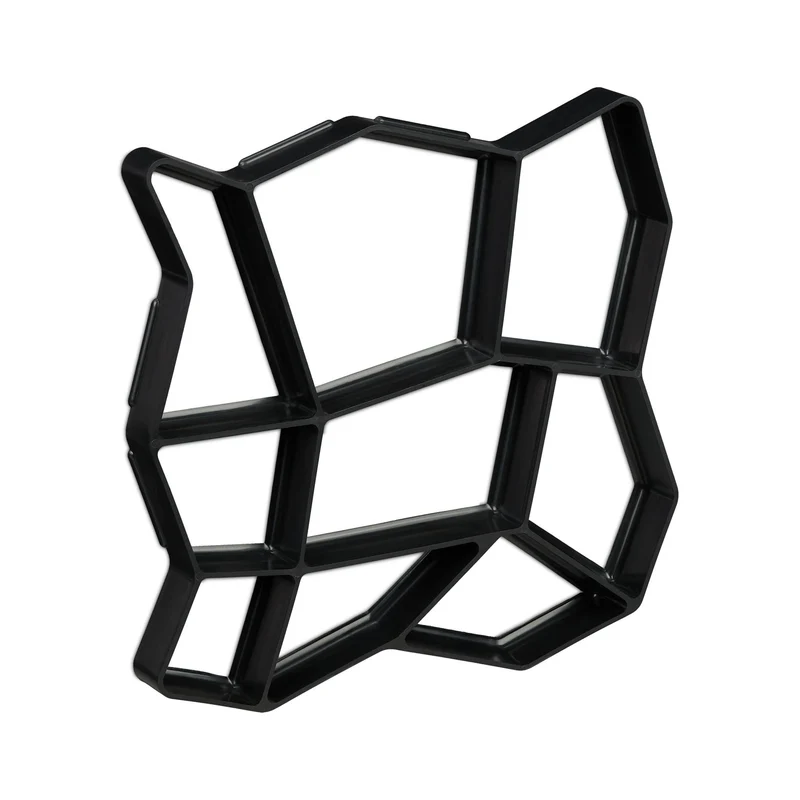 Lot de 2 moules à béton pour jardin 35 x 35 cm réutilisables forme hexagonale décoration extérieure en plastique gris 13_0011851